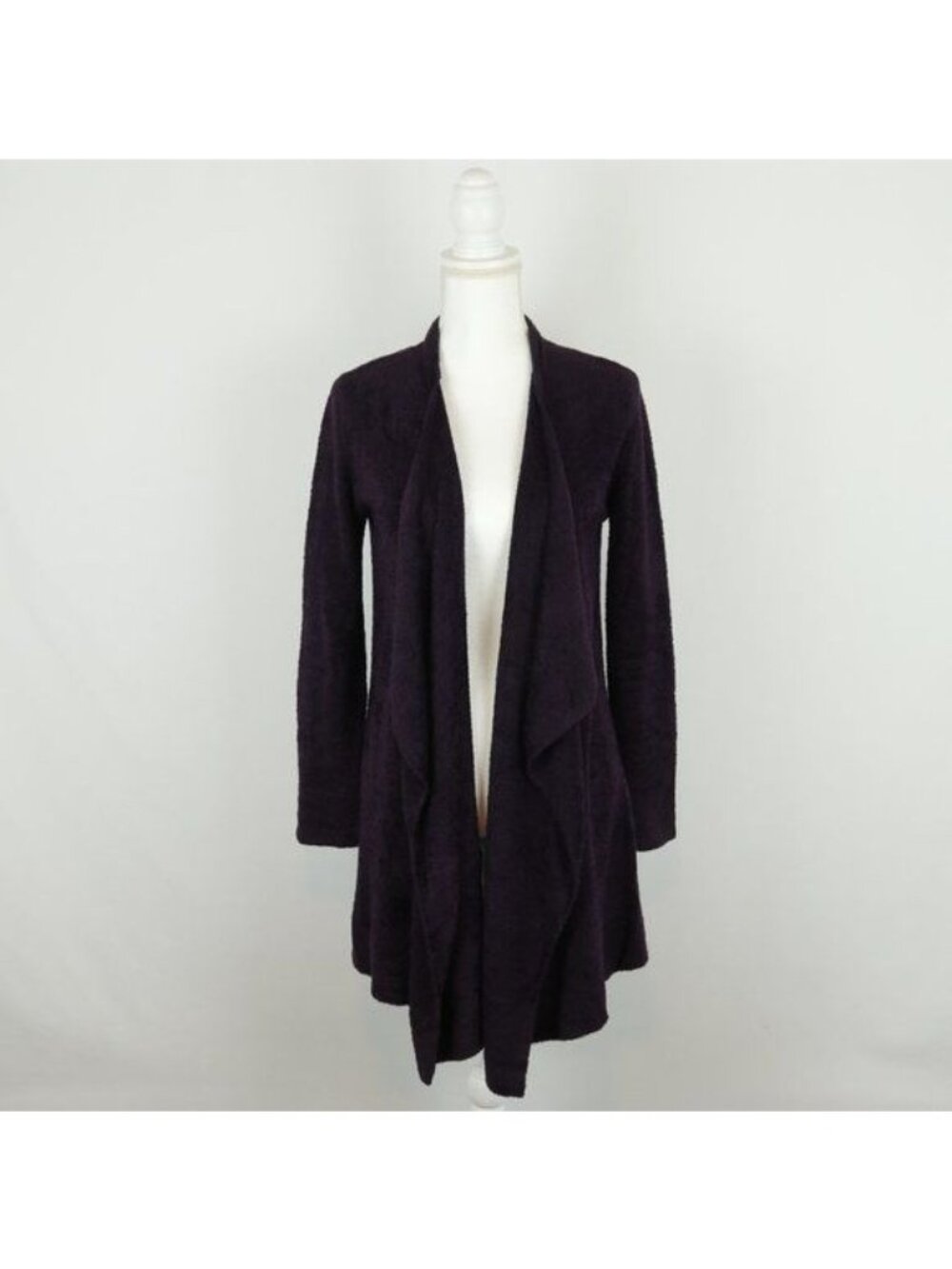 Barefoot Dreams Bamboo Chic Lite Women's Small Purple Open Front Cardigan